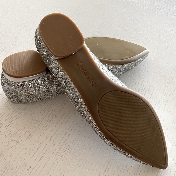 NEW - NINE WEST Glitter Ballet Flats - Picture 7 of 9